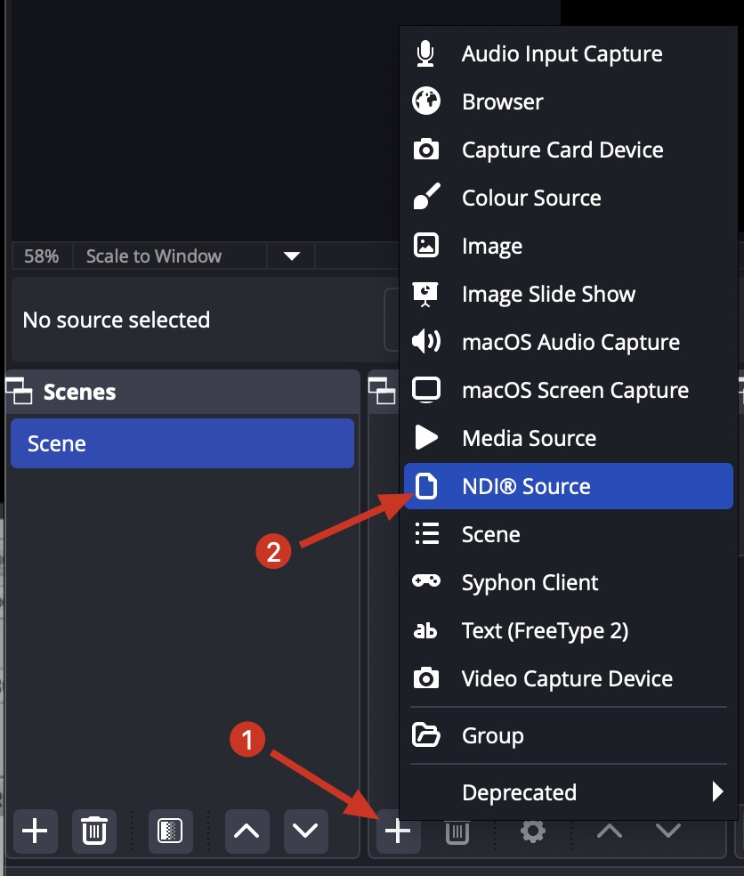 Add NewTek NDI Source in OBS Studio